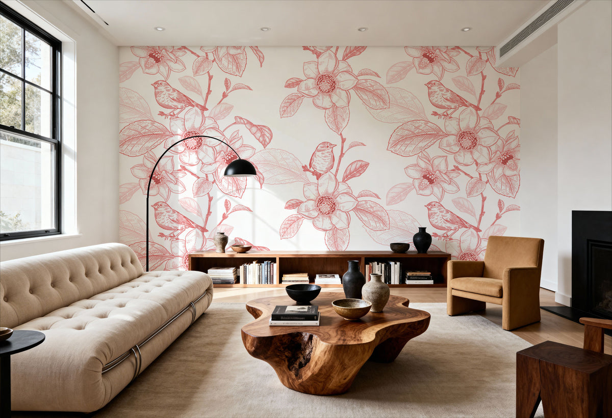 Blooming Magnolia Mural Wallpaper - room preview 05