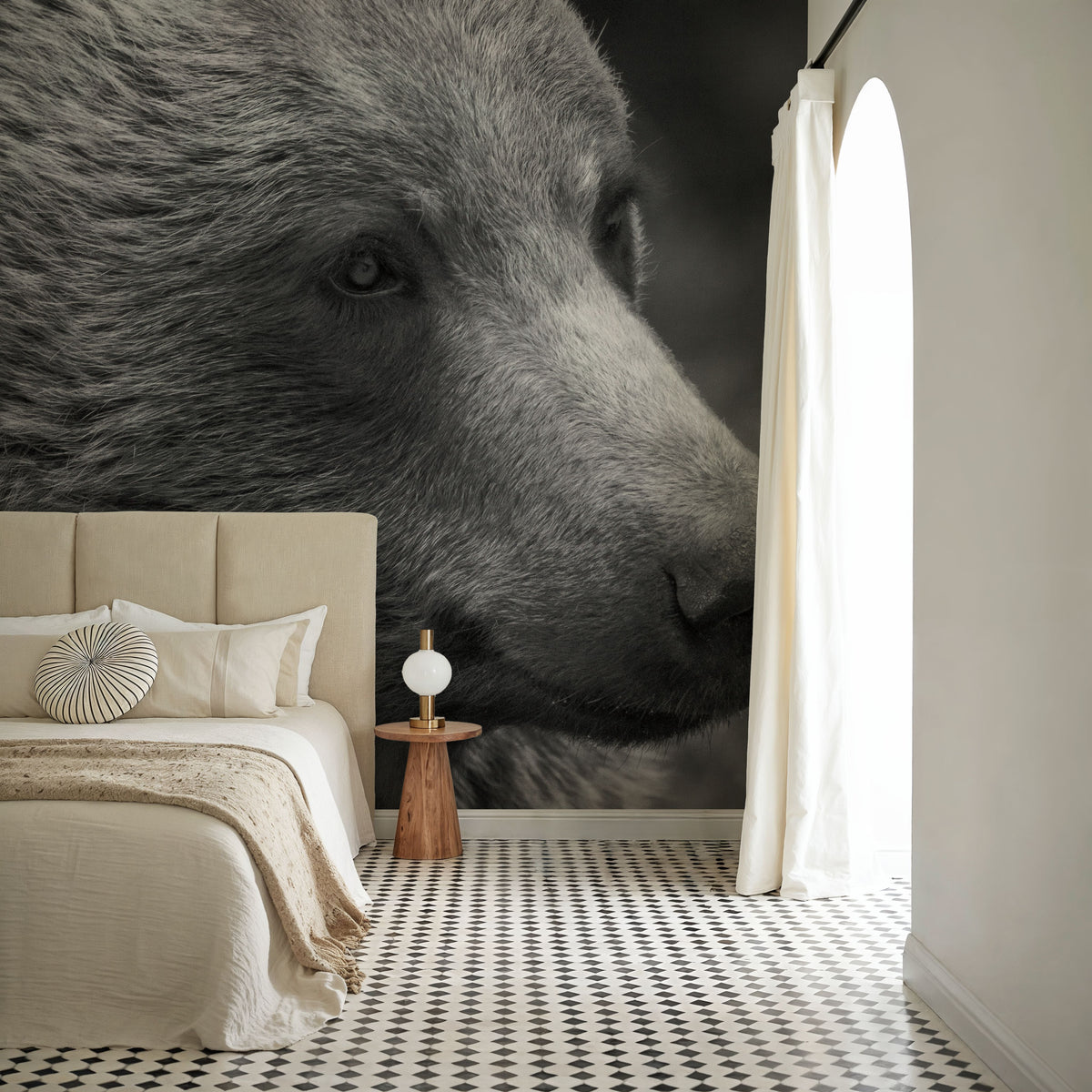 British Columbia Grizzly Portrait Mural Wallpaper - room preview 05