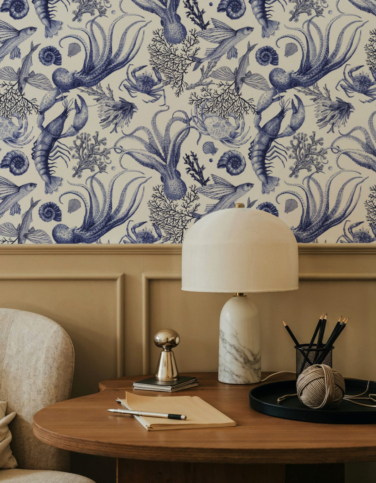 Ocean Miracles, Blue Mural Wallpaper - room preview 05