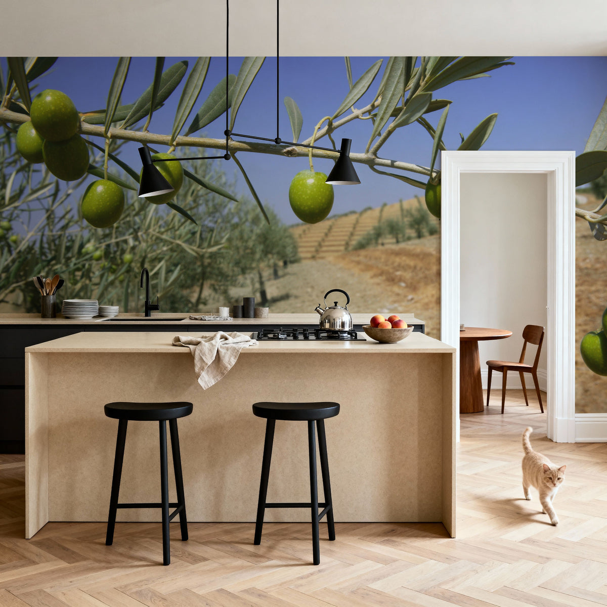 Olive Field Mural Wallpaper - room preview 05