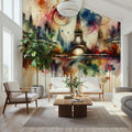 Watercolor Skyline Paris I Mural Wallpaper - room preview 05
