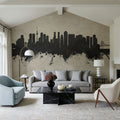 Tokyo Japan Skyline Concrete Mural Wallpaper - room preview 05