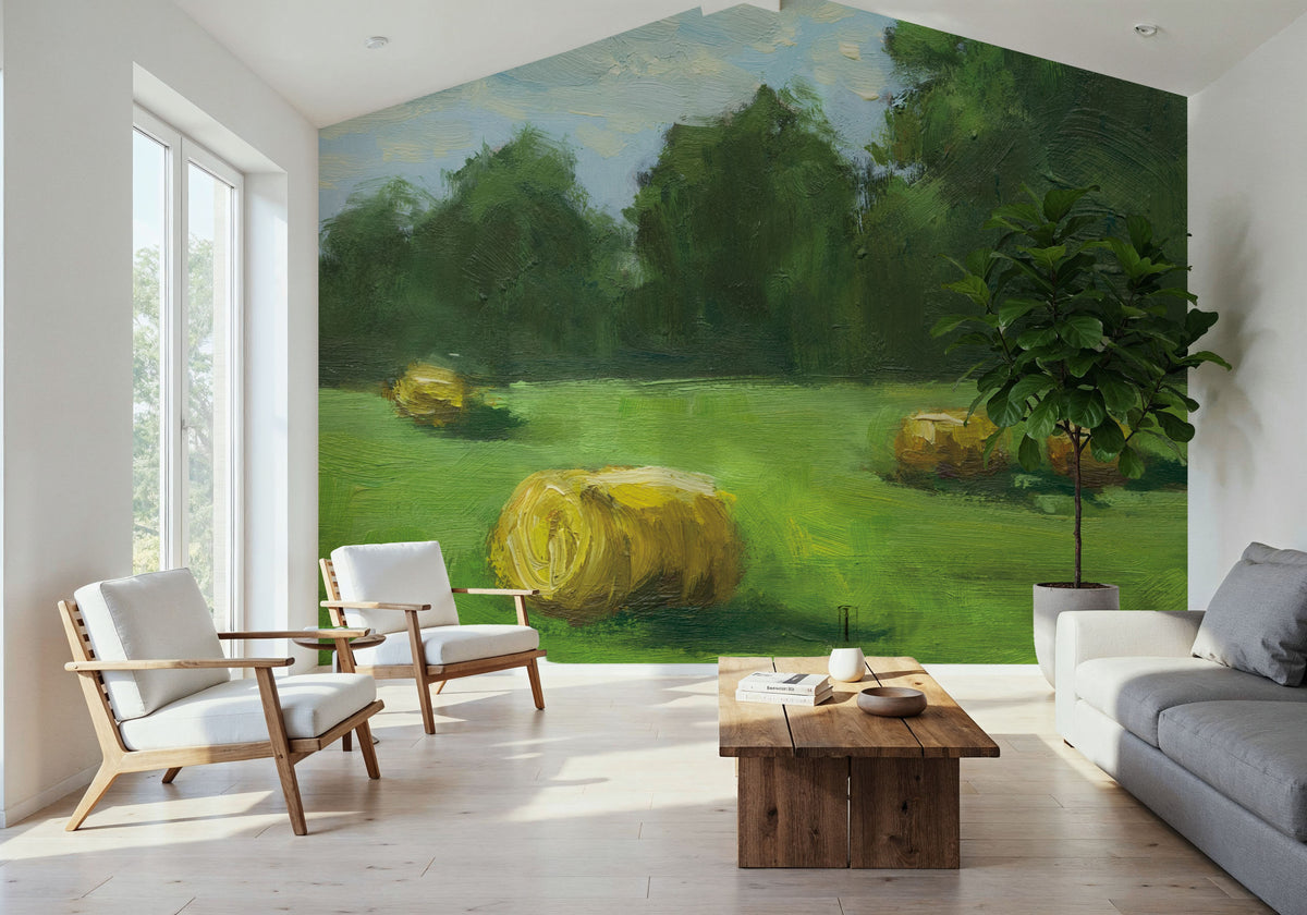 Summer Hay Field Mural Wallpaper - room preview 05