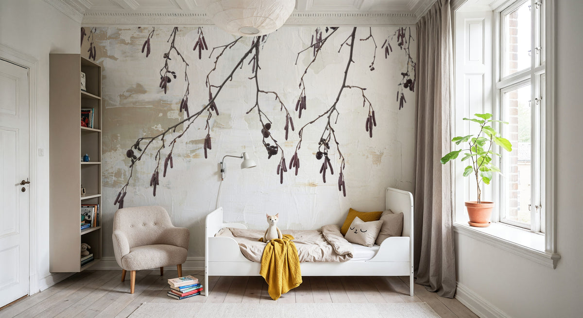 Catkins in Plaster I Mural Wallpaper - room preview 05