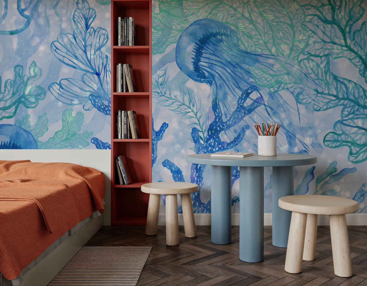 Jellyfish Garden Mural Wallpaper - room preview 05