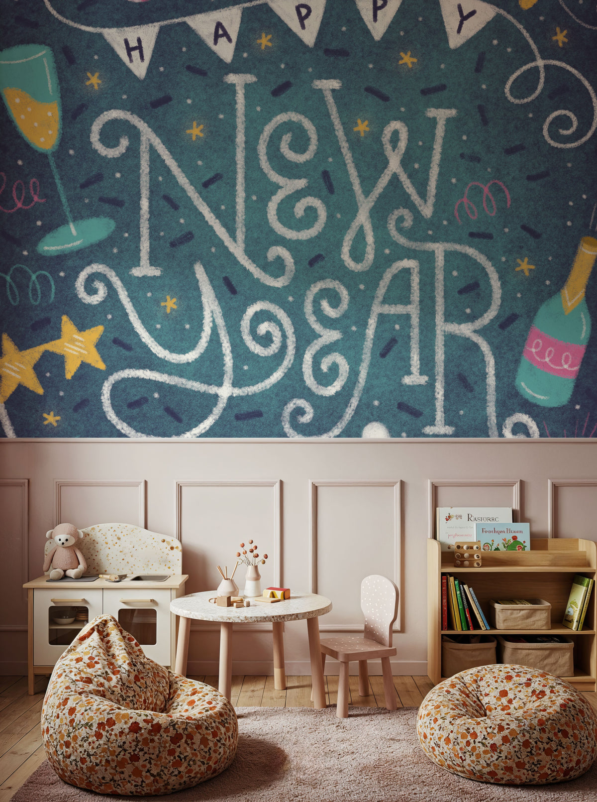 Happy New Year Mural Wallpaper - room preview 05