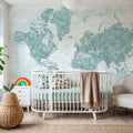 World Map Cities - Gertrudis Mural Wallpaper - room preview 05