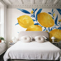 Blue Leaf Lemons I Mural Wallpaper - room preview 05
