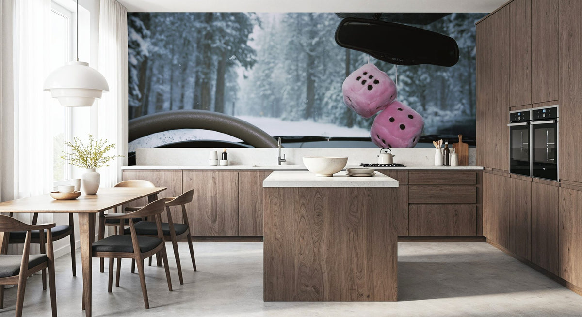 Winter Drive Dice Mural Wallpaper - room preview 05