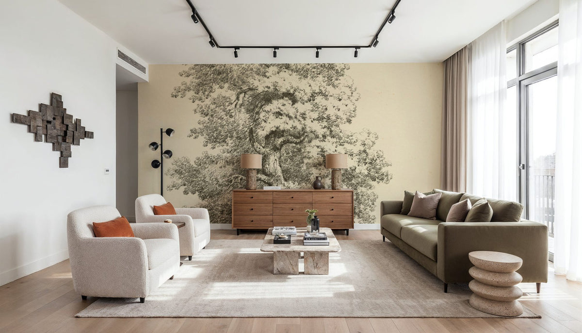 Tree Study II Dark Mural Wallpaper - room preview 05