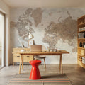 World Map Cities - Calista Mural Wallpaper - room preview 05