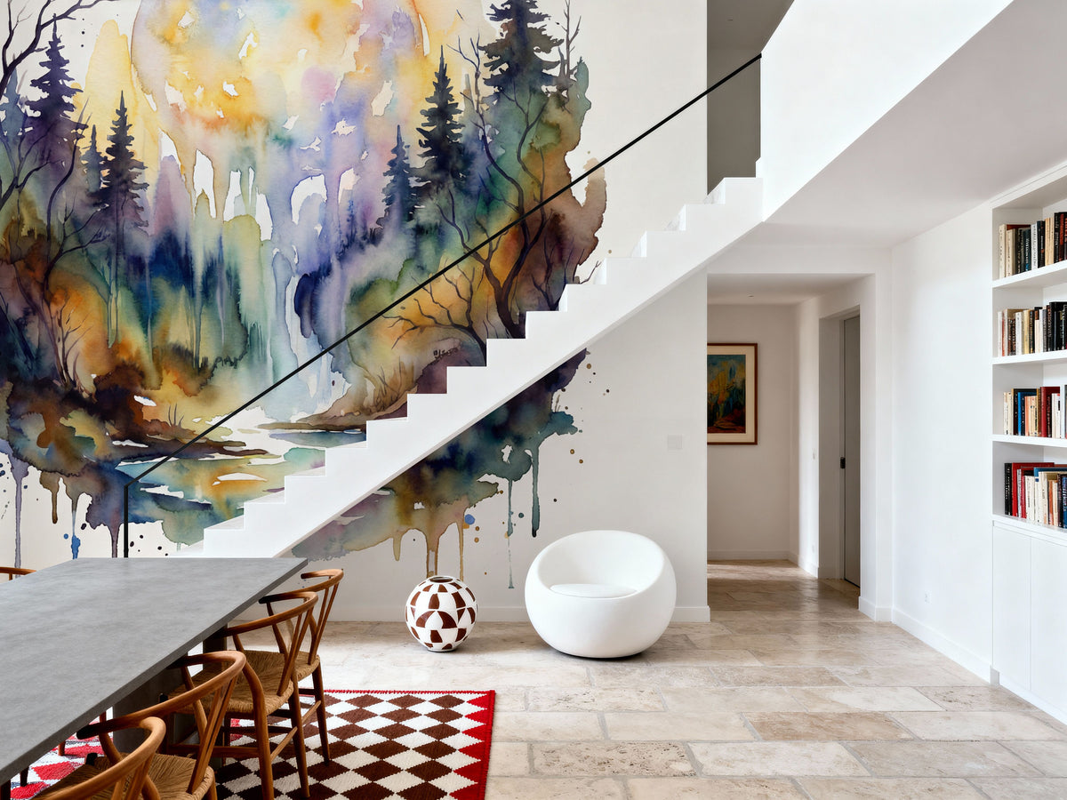 Forest Grove - Watercolor Landscape Series Mural Wallpaper - room preview 05