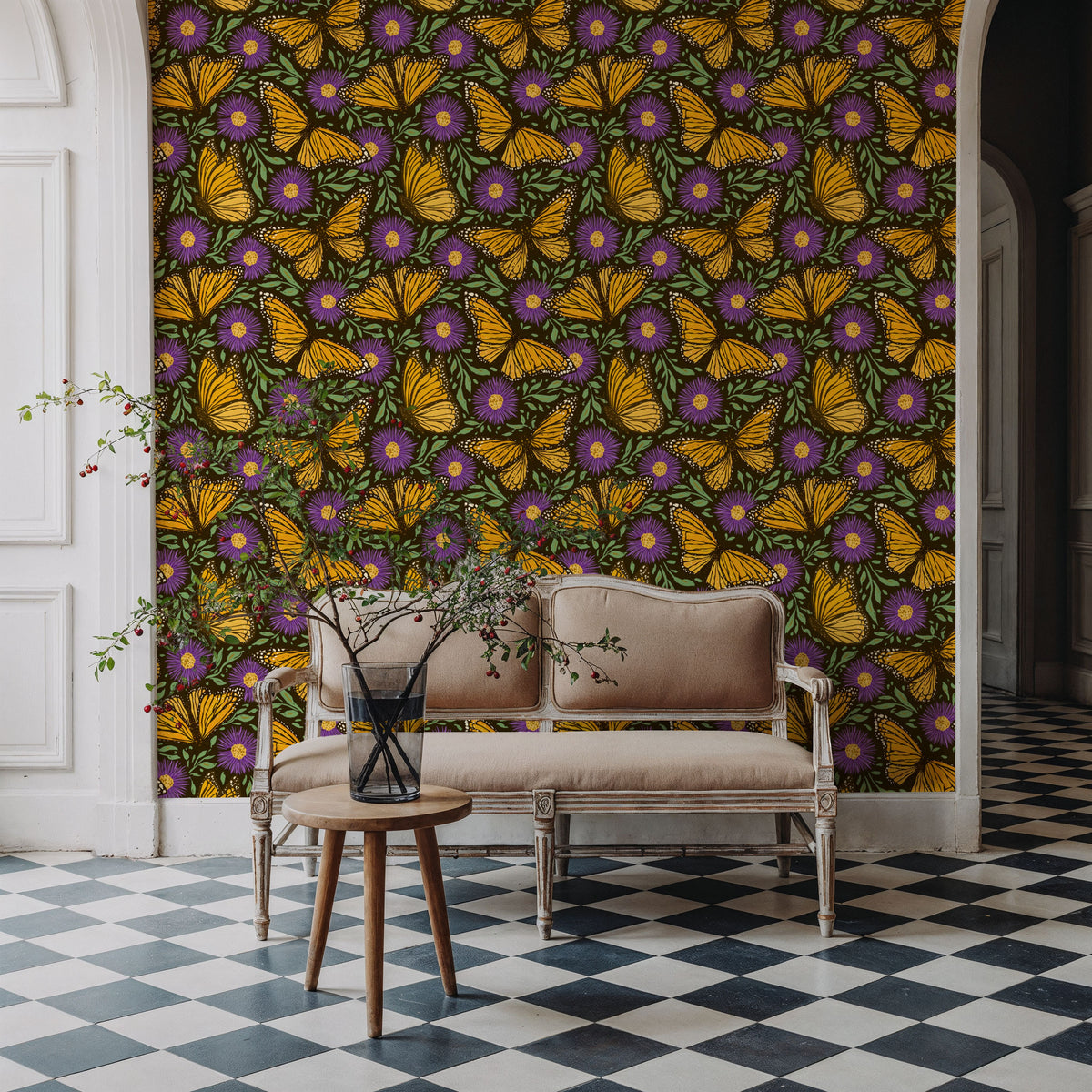 Papillion II, Purple Mural Wallpaper - room preview 05