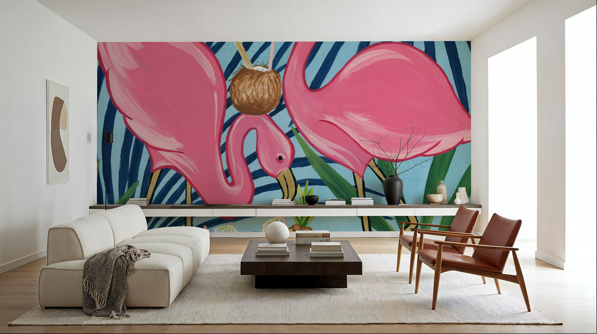 Flamingo Happy Hour I Mural Wallpaper - room preview 05