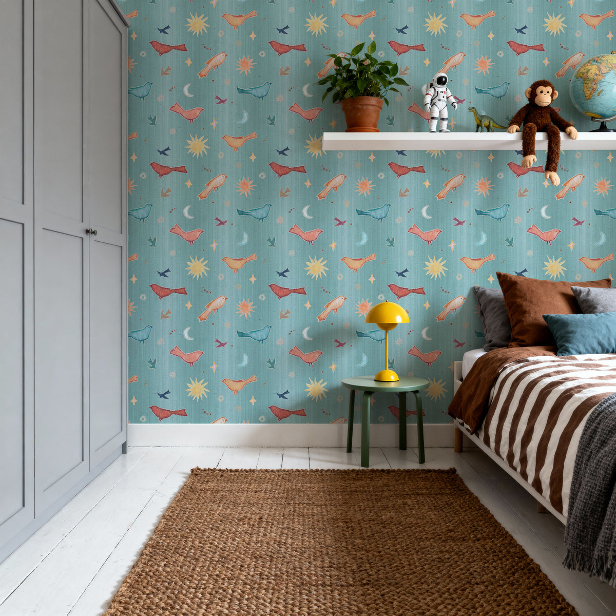 Boho Skies Blue Mural Wallpaper - room preview 05
