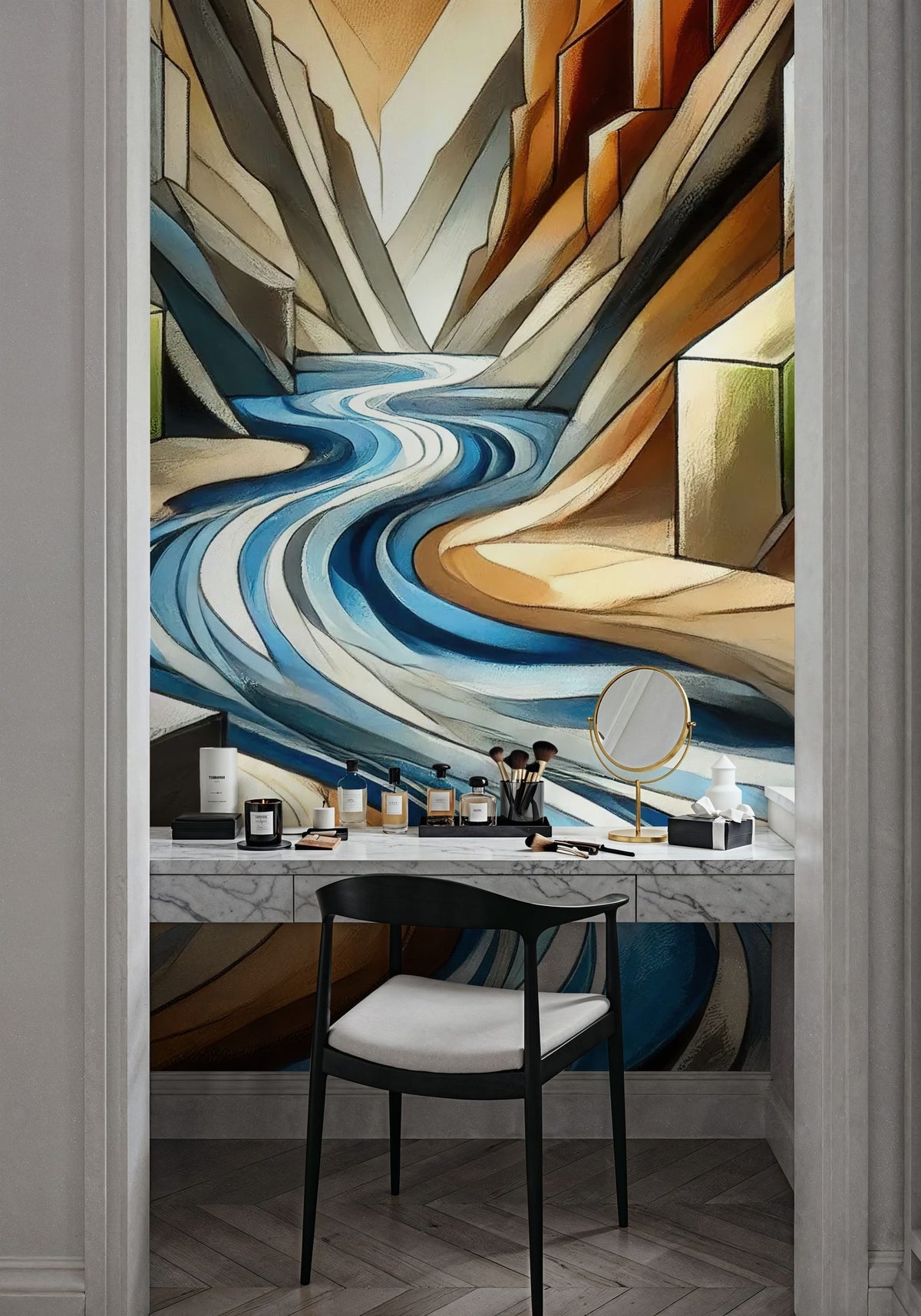 River Art Deco Mural Wallpaper - room preview 05