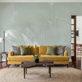 Solid Feather Geometry Green Mural Wallpaper - room preview 05
