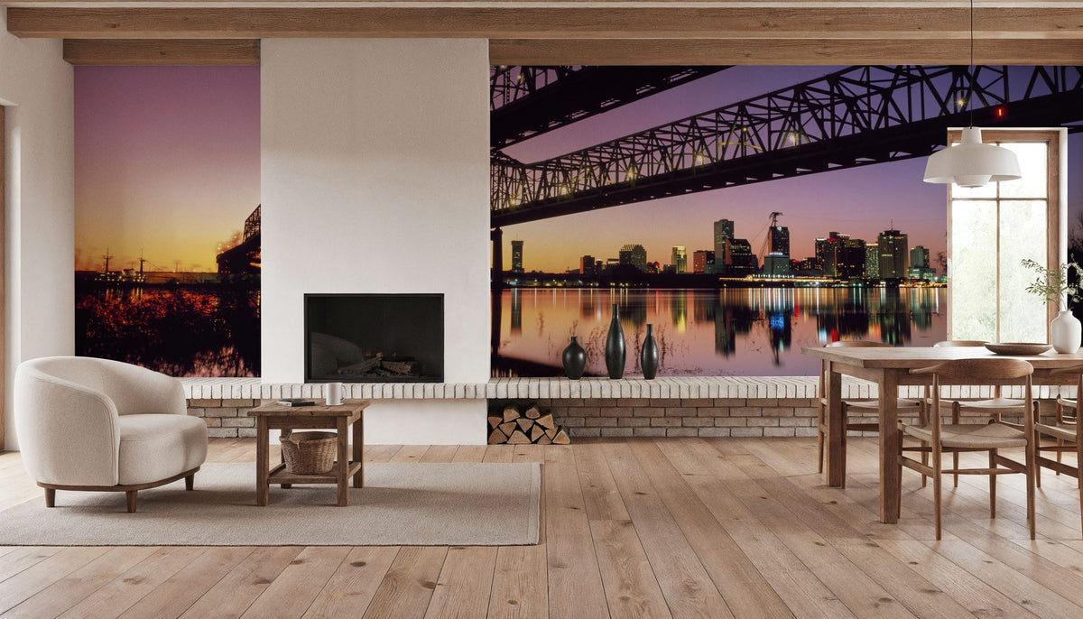 Urban Twilight Crossing Mural Wallpaper - room preview 05