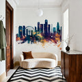 Singapore Skyline Blue & Bronze Mural Wallpaper - room preview 05