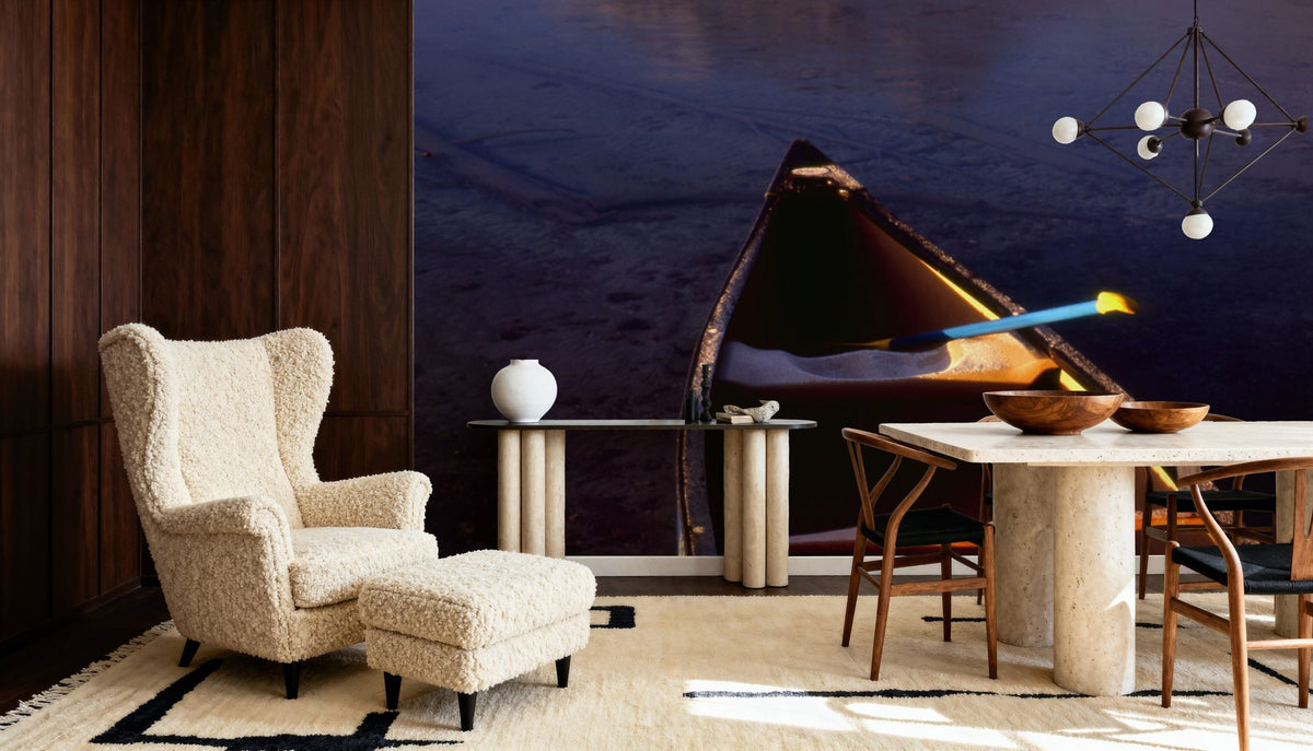 Mountain Mist Canoe Mural Wallpaper - room preview 05
