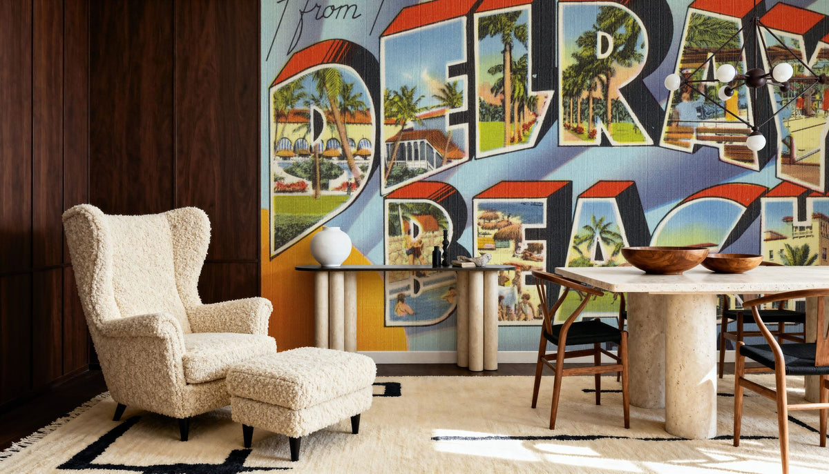 Greetings From Delray Beach Mural Wallpaper - room preview 05