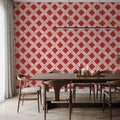 Seafood Shanty White on Red I Mural Wallpaper - room preview 05