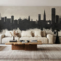 Leicester England Skyline Concrete Mural Wallpaper - room preview 05