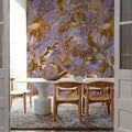 Bright Purple Leaves Mural Wallpaper - room preview 05