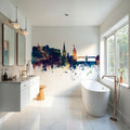 Edinburgh Scotland Skyline Blue & Bronze Mural Wallpaper - room preview 05