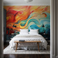 Ocean of Flames Mural Wallpaper - room preview 05