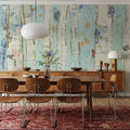 Far From Blue III Gold Leaves Mural Wallpaper - room preview 05