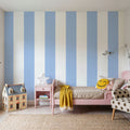 Circus Stripes, Baby Blue Mural Wallpaper - room preview 05