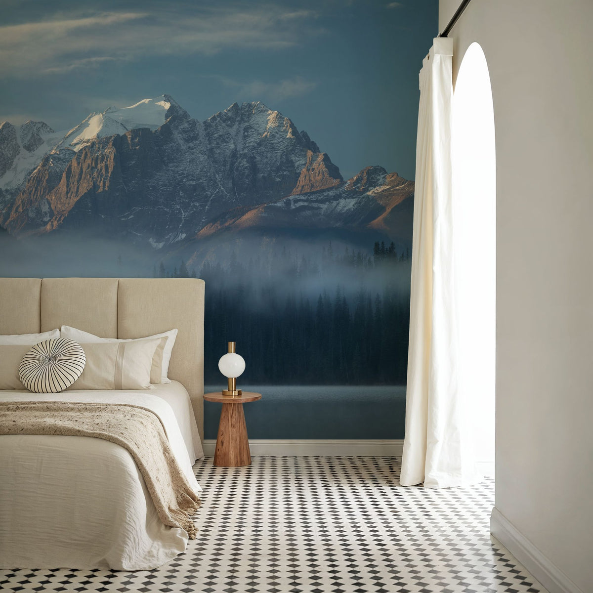 Mount Vaux and Emerald Lake Mural Wallpaper - room preview 05