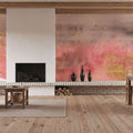 Desert Blooms Abstract I on White Mural Wallpaper - room preview 05