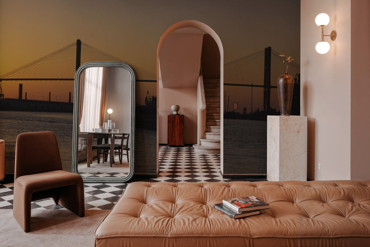 Golden Bridge Silhouette, Mural Wallpaper - room preview 05