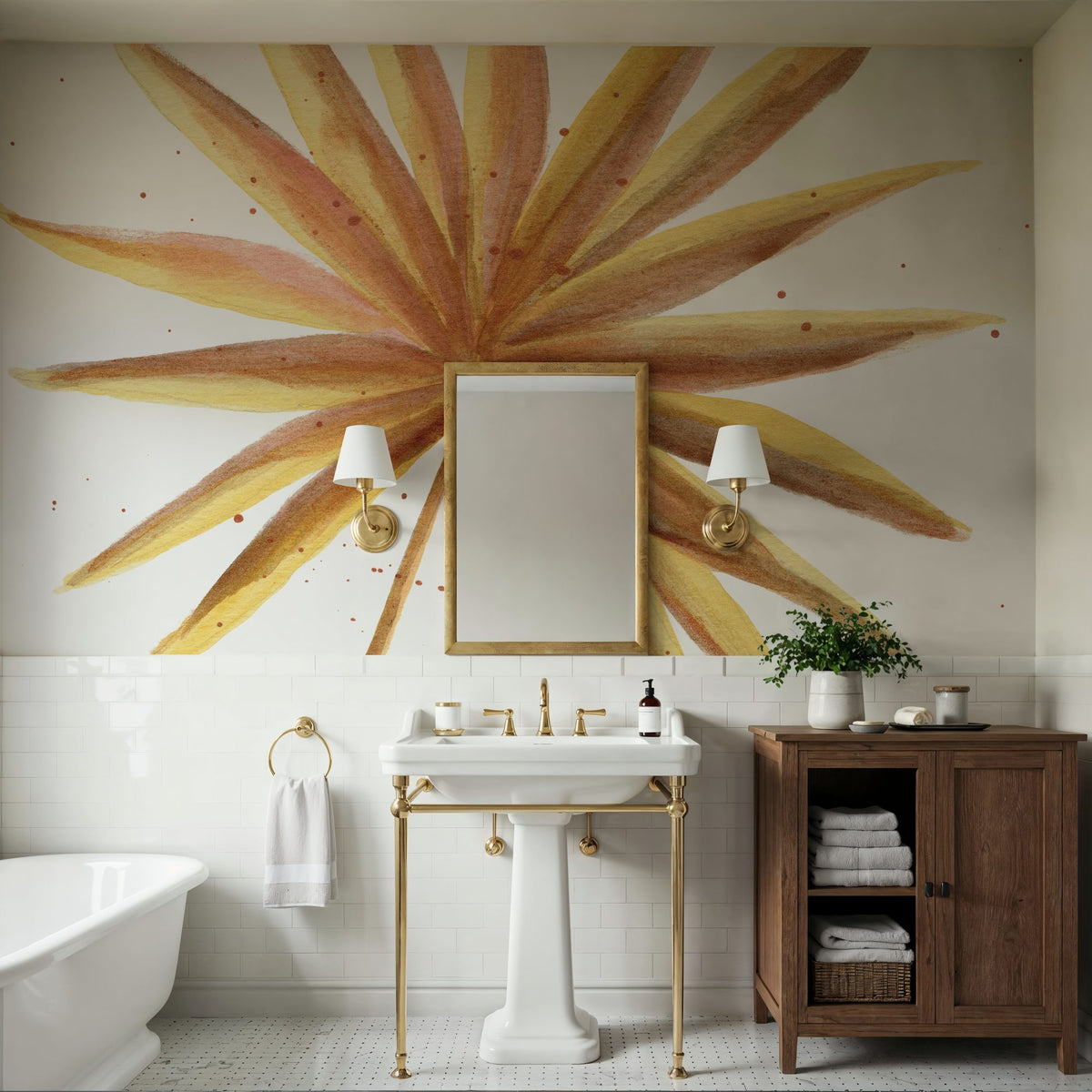 Palm Splashes I Mural Wallpaper - room preview 05
