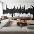 Lucca Italy Skyline Black & White Mural Wallpaper - room preview 05