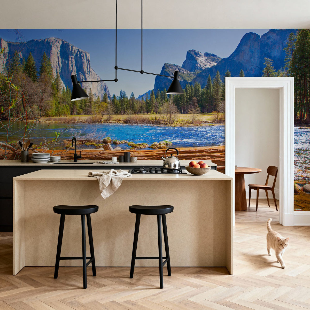 Yosemite Merced River Mural Wallpaper - room preview 05