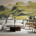 Oil Mountain, Greens Mural Wallpaper - room preview 05