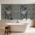 Flowers and Berries Green Mural Wallpaper - room preview 05