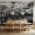Peyto Lake BW Mural Wallpaper - room preview 05