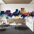 El Paso Texas Skyline Blue & Bronze Mural Wallpaper - room preview 05
