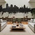 Quebec Canada Skyline Black & White Mural Wallpaper - room preview 05