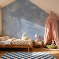 Painted Dreamy Clouds, Blues Mural Wallpaper - room preview 05