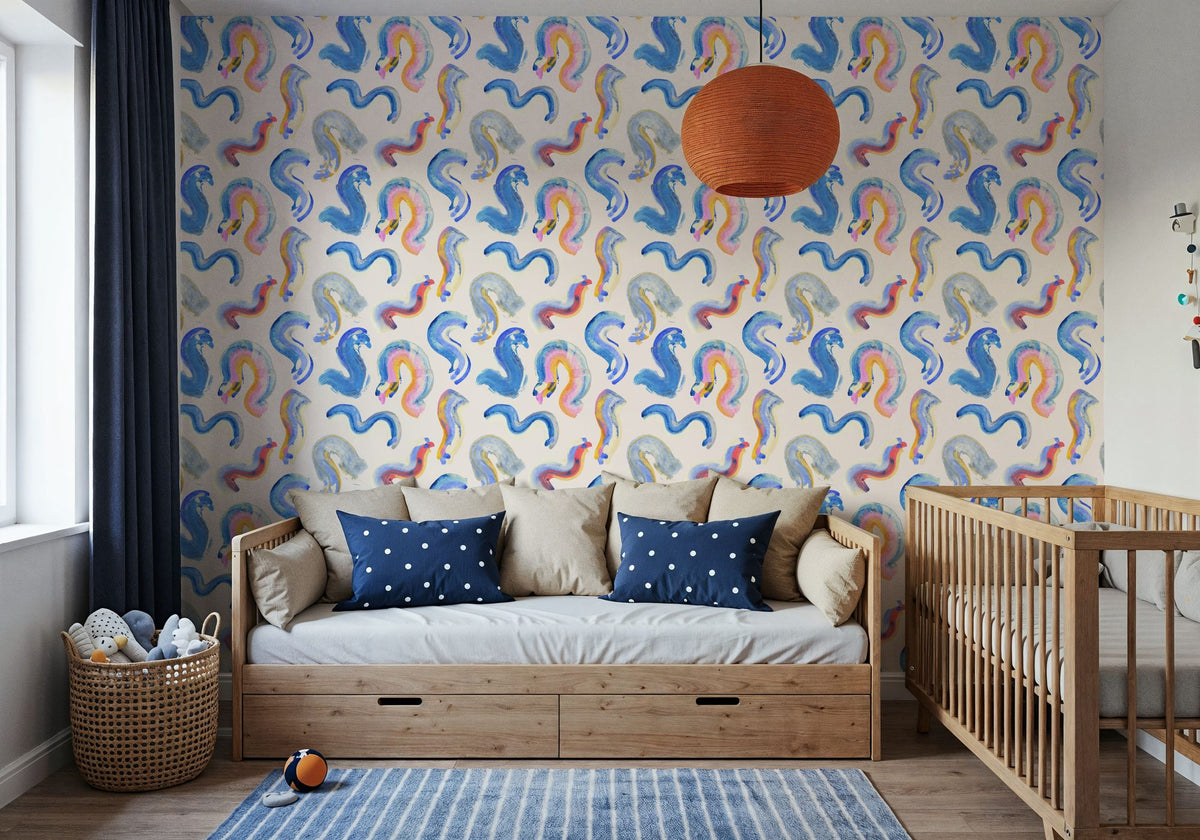 Curly Rainbows Mural Wallpaper - room preview 05