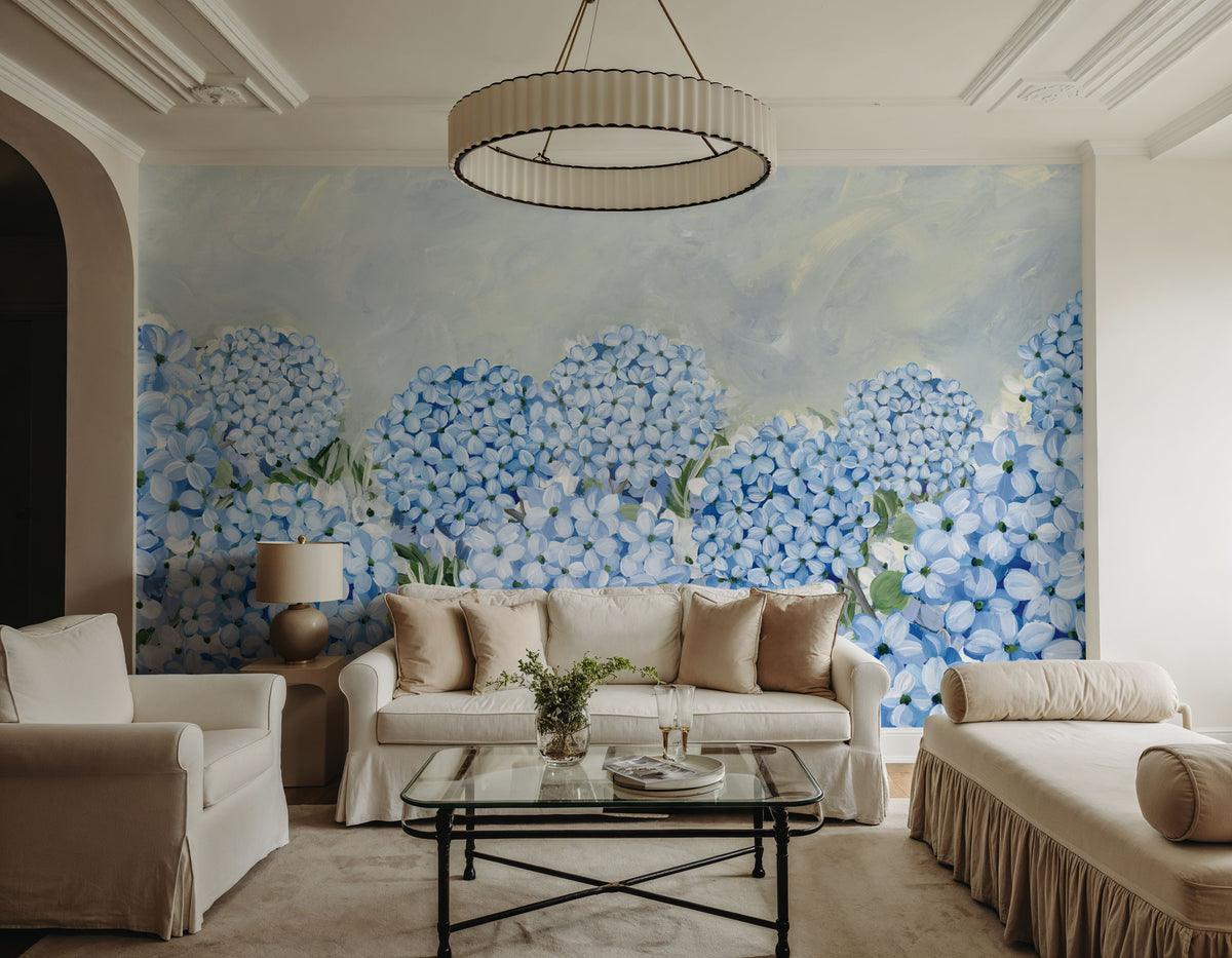 Hydrangea Meadow II Mural Wallpaper - room preview 05