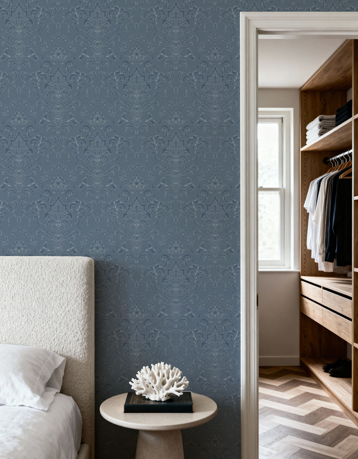 Ludovici Pattern; Middle Blue Mural Wallpaper - room preview 05