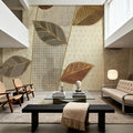 Bohemian Leaves I Neutral Mural Wallpaper - room preview 05