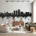 Tucson Arizona Skyline Black & White Mural Wallpaper - room preview 05