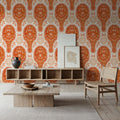 Floral Rackets, Red Mural Wallpaper - room preview 05